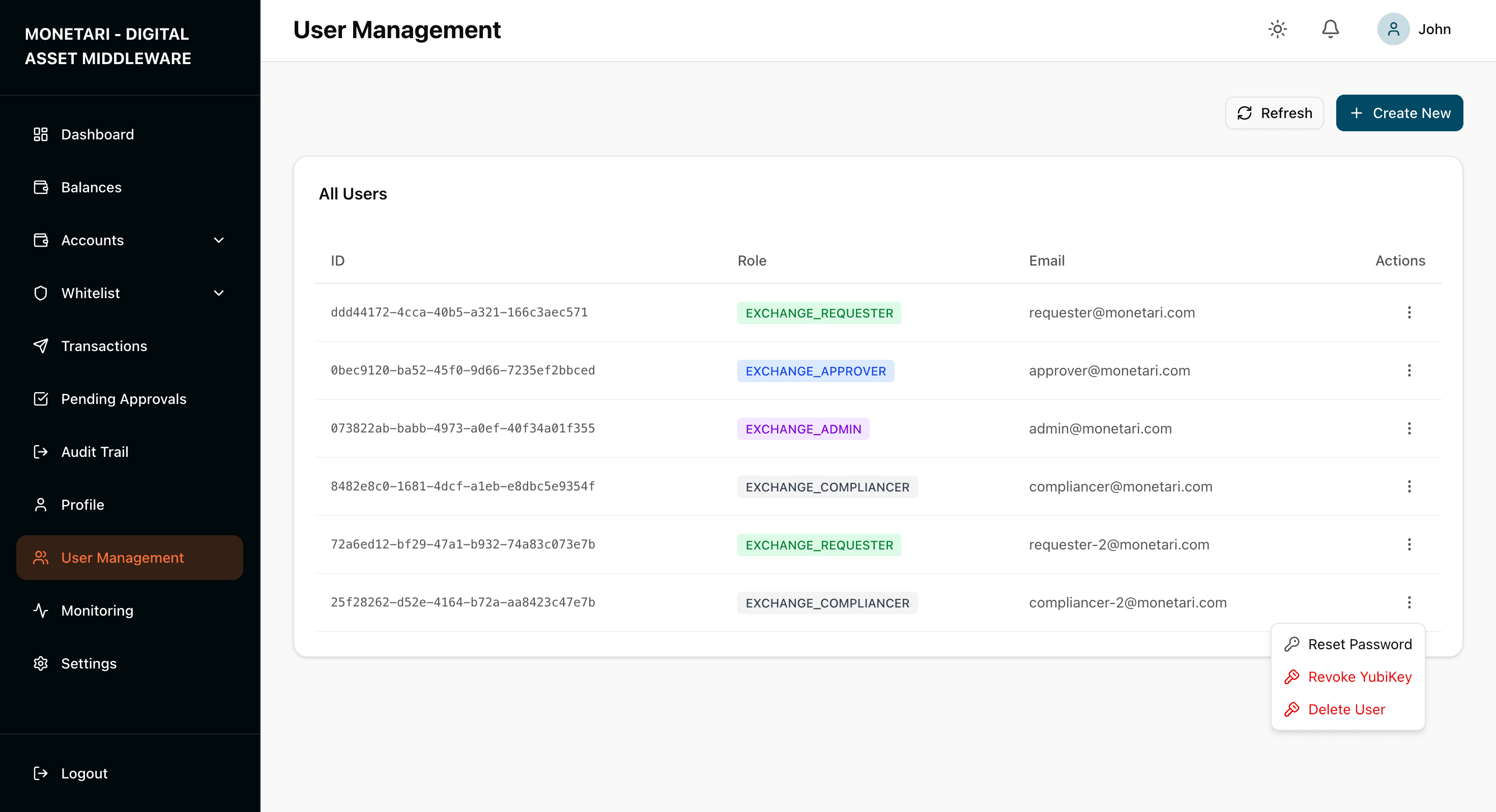 Role Management Dashboard