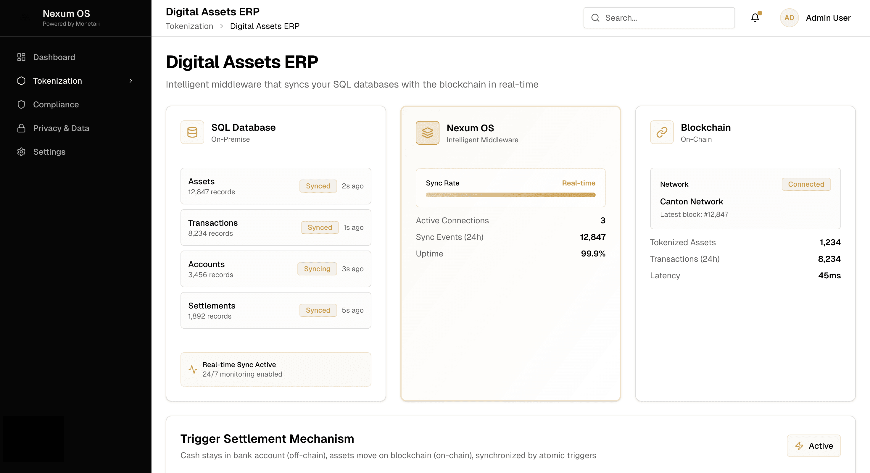 Digital Assets ERP Dashboard
